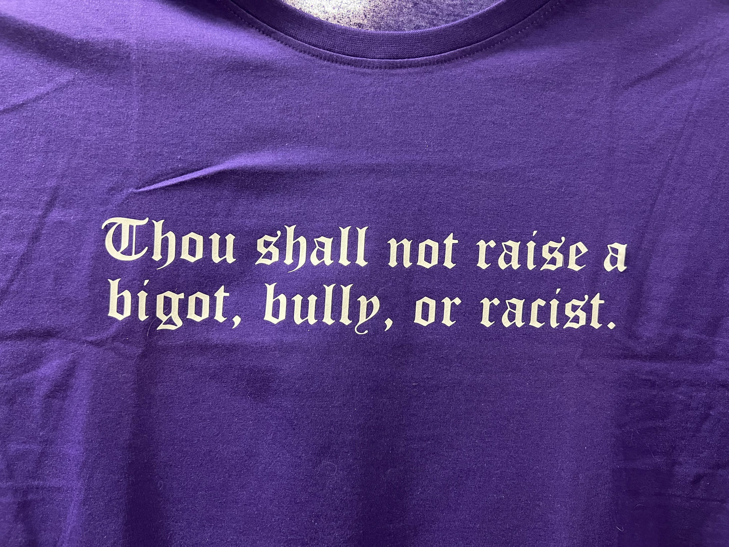 Thou Shall Not Raise A Bigot, Bully, or Racist Unisex Tshirt
