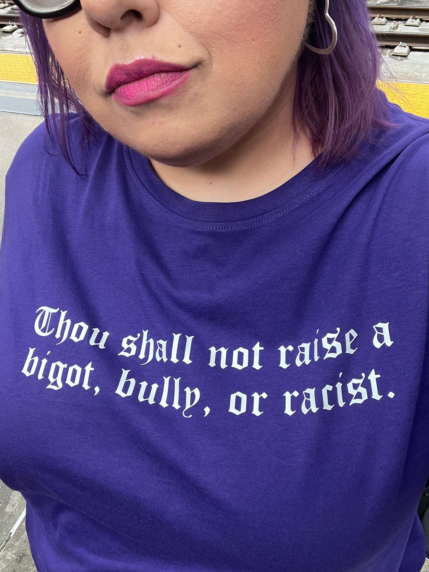 Thou Shall Not Raise A Bigot, Bully, or Racist Unisex Tshirt